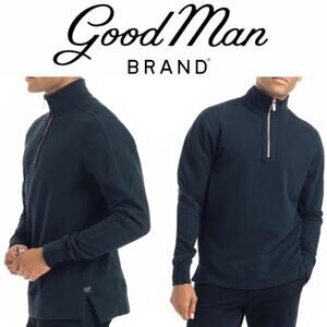 Good Man Brand Preppy Navy Blue Pro Slim 1/4 Zip Business Casual Pullover XL